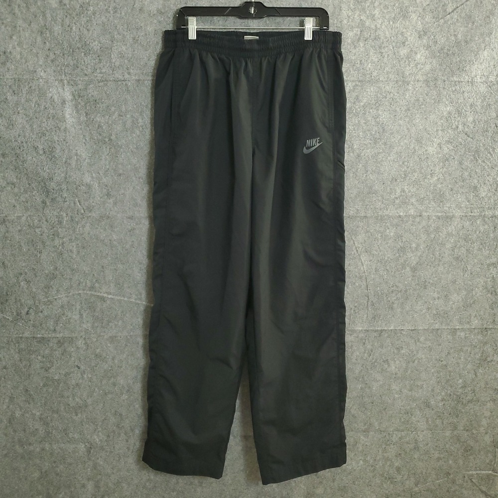 Nike Jogger Sweatpants Men's L Tapered Leg Black Swoosh Sportswear Basket Logo